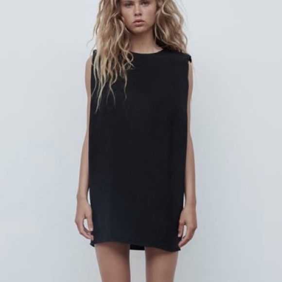 Zara Dresses & Skirts - Zara black mini dress with shoulder pads
